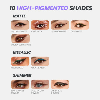 Wonderskin 1440 Longwear Black Eyeliner Pencil - Waterproof, Sharpenable Black Eyeliner Pencil and Smudge Proof Eye Liner Pencils (Liquorice)