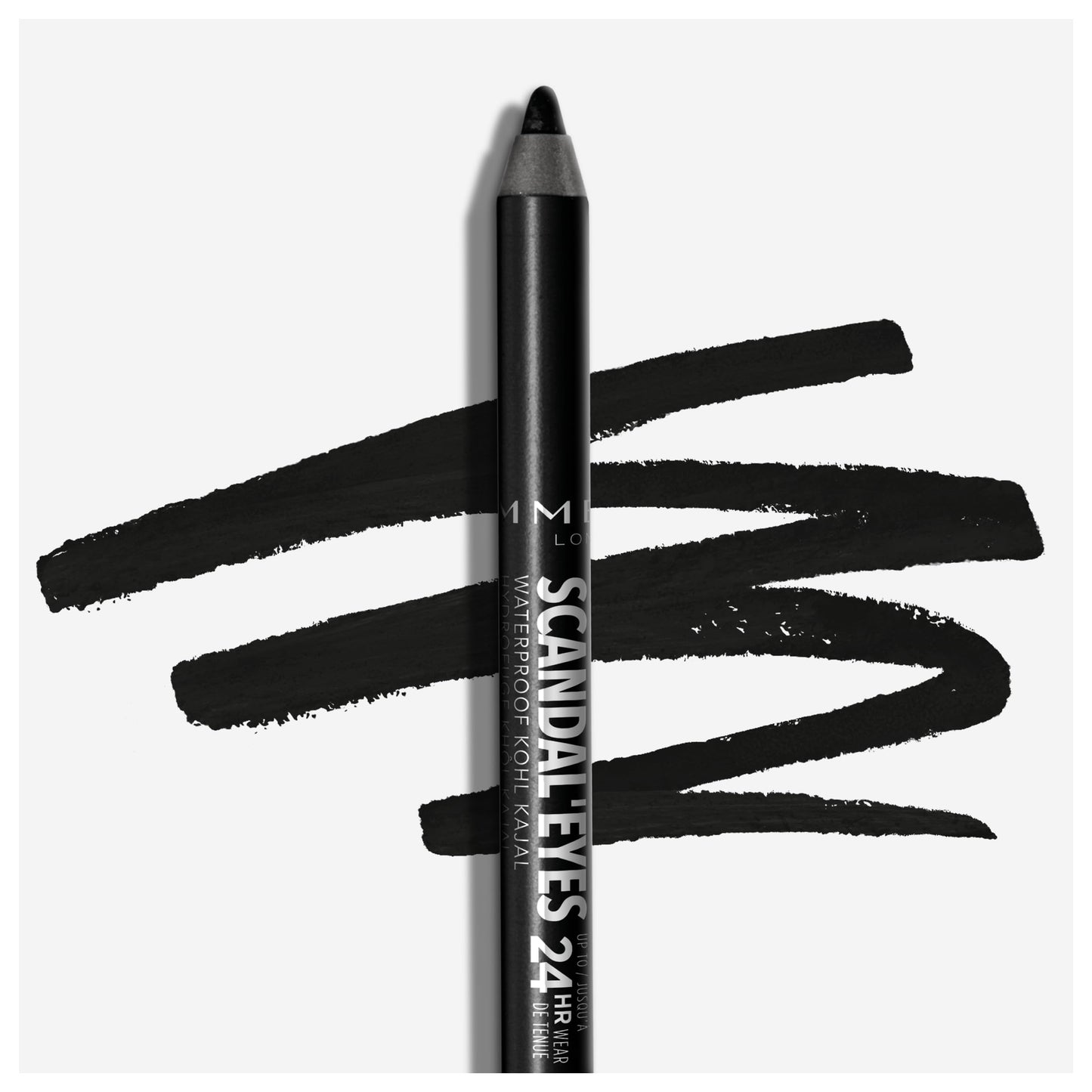 RIMMEL LONDON - Scandal'eyes Eyeliner - Waterproof Khol - 24hr Wear, Smudge-proof - Ultra Smooth & Creamy Formula - High Intensity Colour - 001 Black - 1.3g